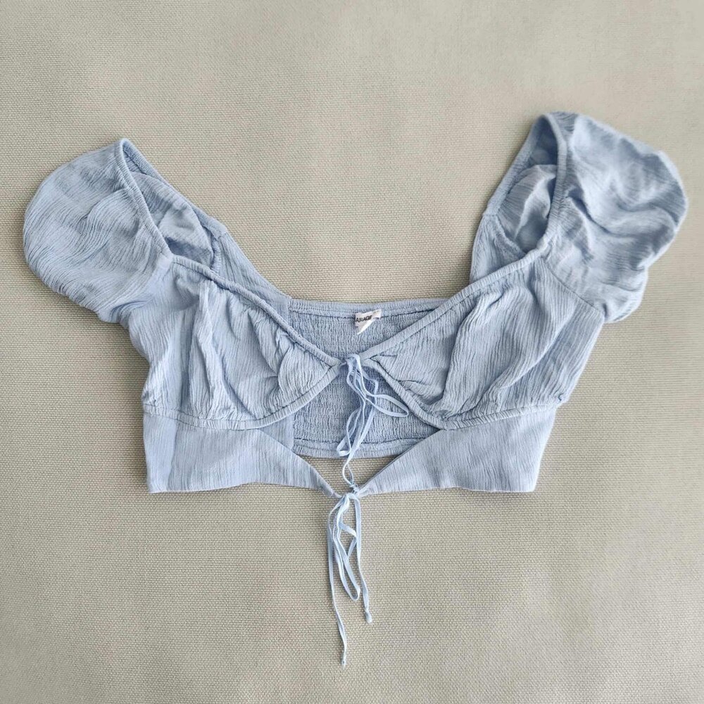 Garage Baby Blue Crop Top